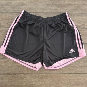 Adidas Women's Athletic Shorts Black with Pink Stripes